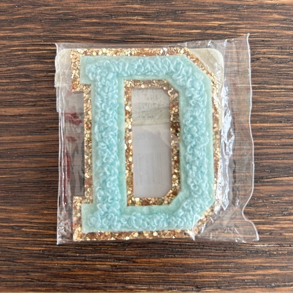 Stoney Clover Lane Cotton Candy Glitter Varsity Letter D Patch